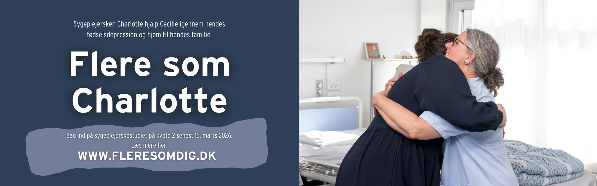 Flere som Charlotte - s&oslash;g ind p&aring; sygeplejerskestudiet!